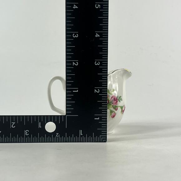 Adderley Bone China Creamer Sugar Bowl Set Pink Rose Floral England 1950s - Picture 10 of 13